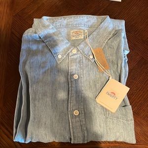 Fatherly denim long sleeve button down. New with tags. Never worn.